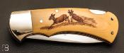  Couteau de poche "Custom Wildlife" Puma Scrimshaw "Chevreuil"