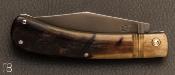 Couteau de poche à cran carré - corne de bélier - Pierre Henri Monnet
