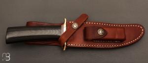  Couteau  droit Randall N°12 - 6" "Little Bear Bowie" - Micarta noir