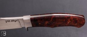   Couteau droit intégral custom par Zane DVORAK - ZD FORGE - Loupe d'amboine