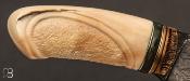 Couteau " Gnôme " de Benoit Maguin - Damas sandwich et ivoire de phacochère