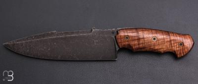 Couteau " fixe custom " par Fabrice Delbart - Forge Celtique - Koa et lame en 90mcv8