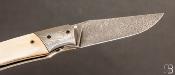  Couteau custom Ivoire de mammouth et damasteel de Berthelemy Gabriel - La Forge Agab