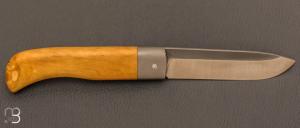 Couteau de poche Le Bugiste par Frédéric Maschio - Buis et lame en acier inoxydable