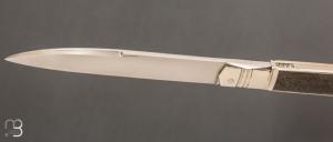   Couteau " 1er prototype d'Issoire serti " pliant fait main par Bastien Toubhans - Fibre de carbone et RWL34