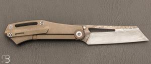    Couteau  "  DAO frame lock " custom par Torpen Knives - Jérôme Hovaere - Titane et Damax™