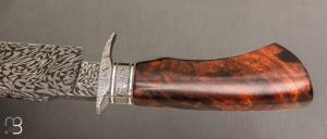    Couteau droit de collection  par Anthony Brochier - Bois de fer d'Arizona et damas mosaïque