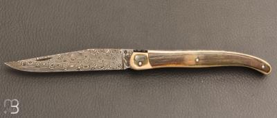 Laguiole 11 cm Fontenille Pataud - Lame damas - Ivoire de mammouth