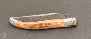     Laguiole custom de Jérôme Bellon - Ivoire de mammouth et damas