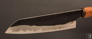    Couteau " Santoku " par Joël Matter - Cornouiller et sandwich inox / carbone