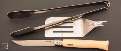   Set Barbecue Opinel  - 3 pièces - Couteau N°12B - Spatule + et Pince XL