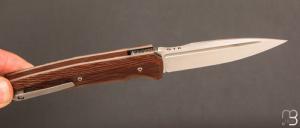  Couteau  "  Speartac mini custom " de GTKnives - Thomas Gony - RWL34 et micarta cross cut