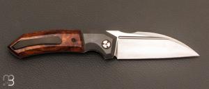 Couteau " Speartak regular Wharncliffe " Zirconium Bois de fer et lame en RWL34 de GTKnives - Thomas Gony