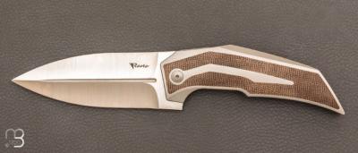 Couteau  "  T4000 " Micarta et Titane par Reate design Tashi Bharucha