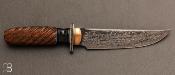 Couteau droit "Torsades" de Benoit Maguin - Damas et Morse fossile