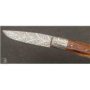 Couteau pliant modèle "Talar" croûte de mammouth et lame damas de Anthony Brochier