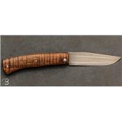 Couteau pliant modèle "Talar" Koa et damas de Anthony Brochier