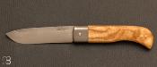 Couteau de poche Le Bugiste Érable ondé lame acier inoxydable 14c28N par Frédéric Maschio