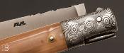 Couteau de collection mammouth et damas de Robert Beillonnet