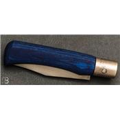 Couteau de poche Junior Old Bear bois d'ayous stratifié bleu taille S