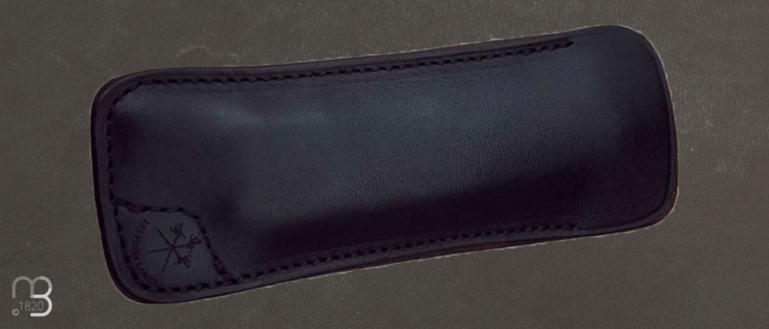 Etui cuir pour couteau "Le petit" des Fines Lames - Noir