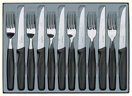 Coffret 6 couteaux 6 fourchettes noirs REF HB_6.7233.12