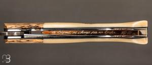   Couteau " 1515 collection Zulu " par Manu Laplace - Os et Palmier