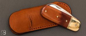    Couteau " Bouledogue  " fait main par Erwan Pincemin - Micarta vintage et lame en RWL34