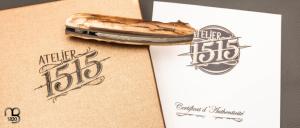    Couteau 1515 collection "Edition Primitif N°5/7 " par Manu Laplace - Ivoire de mammouth et lame damas