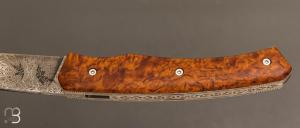  Couteau " 1820 " custom par Louis Contat - Loupe de peuplier et lame damas de Nicolas Mestrallet