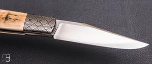   Couteau " Alpin " par Stephen Taillandier - Ivoire de Mammouth / damas et Elmax