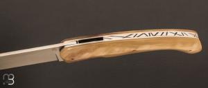 Couteau " Bateleur Slim " par Fil de Forge - Corne de bélier