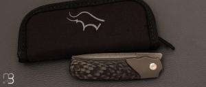 Couteau " Bolsterlock " custom Fibre de carbone et Elmax par Guy Poggetti