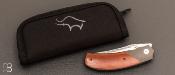 Couteau custom " Bolsterlock " Micarta et acier Shirogami N°2 par Guy Poggetti