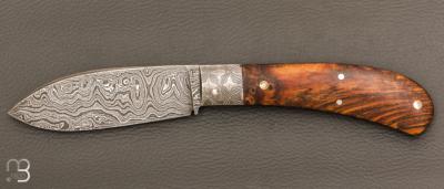   Couteau  " Bombé " custom de Jérôme Bellon - Pistachier et damas