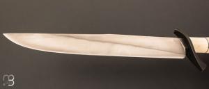  Couteau  "  Bowie " en bois de cerf et lame en 100C6 par Laurent Gaillard