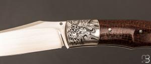 Couteau  " Boxer " custom par Raphaël Durand - Micarta barbwire et RWL-34