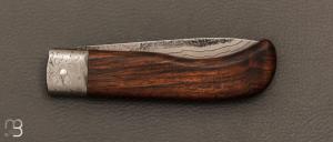  Couteau " Le Bugiste " par Frédéric Maschio - Noyer et lame damas japonais