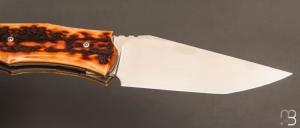   Couteau " C-KLONE " custom par Rémi Lavialle - Os cerfé et RWL34