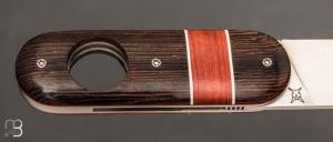 Couteau " Cerbère® Coupe cigare " pliant par l'Atelier Les 2 Diables - Wengué/redheart et 14c28N