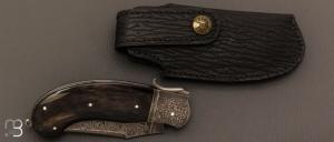    Couteau  "  Champagny " custom à palanquille de Jérôme Bellon - Corne et damas