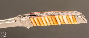    Couteau " Chiqurin Gold lip Pearl " custom par Koji Hara