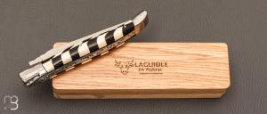   Couteau  "  Damier " par Laguiole en Aubrac - Ebène/ivoire de mammouth