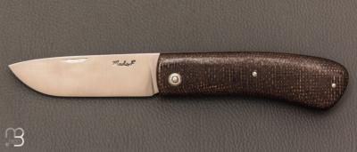    Couteau  " Le Dodu  " à cran plat par Frédéric Maschio - Micarta jute et C130