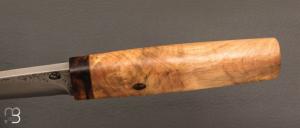  Couteau Droit forgé main par Jean Paul Sire - Peuplier stabilisé et lame acier C130