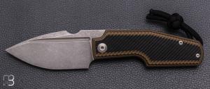  Couteau " Elementak " de GTKnives - Thomas Gony - G10 Black / Tan / Khaki et RWL34 stonewash