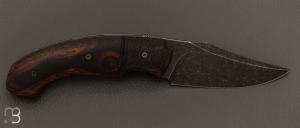 Couteau  "  Front-flipper custom " par Fabrice Delbart - Forge Celtique - Bois de fer et lame 80Crv2