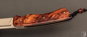 Couteau " Fallout " de collection par Olivier Ouertal - Loupe de palissandre