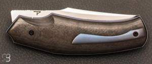 Couteau " Flipper custom " pliant par David Lespect - Fibre de carbone et lame RWL-34