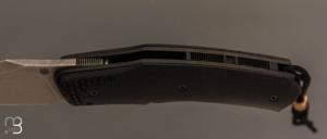  Couteau  " Front-flipper custom " par Fabrice Delbart - Hêtre noir stabilisé et lame en RWL34